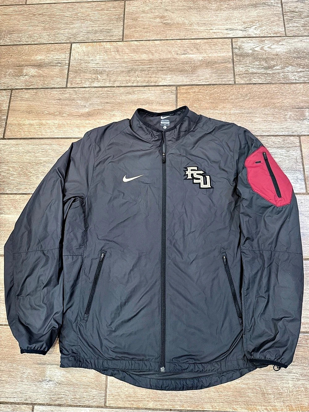 Nike Florida State Seminoles Full-Zip Windbreaker Jacket Black & Red Large